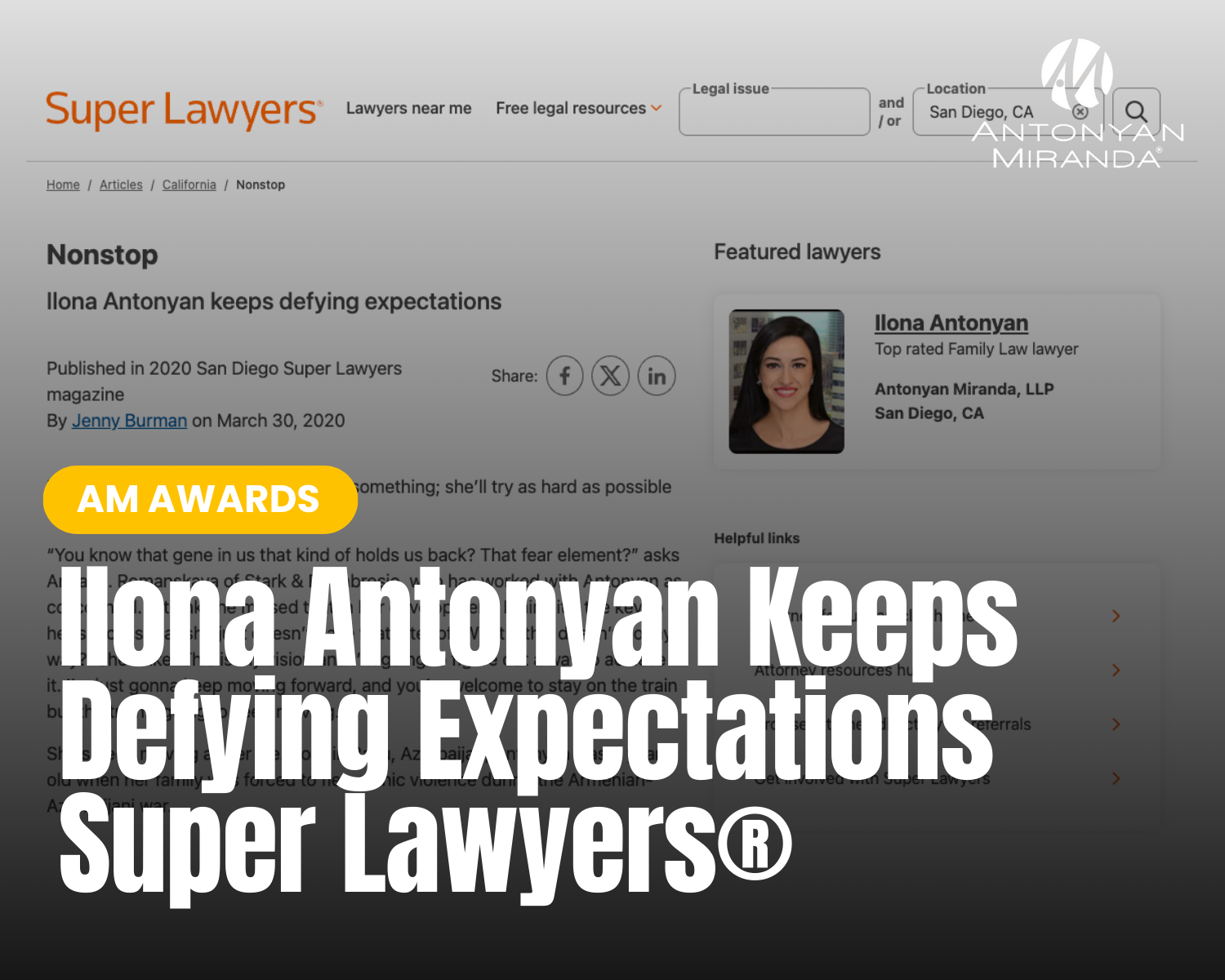 Ilona Antonyan Keeps Defying Expectations Super Lawyers®