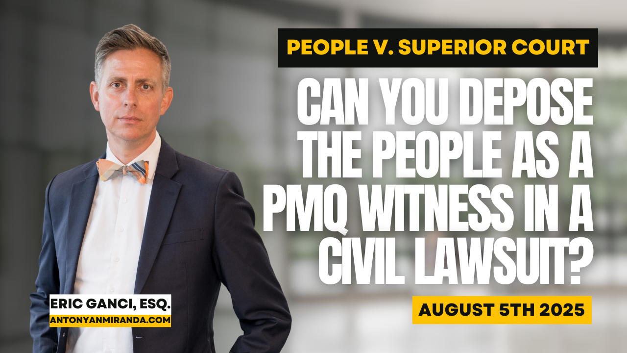 Can you depose The People as a PMQ witness in a civil lawsuit?