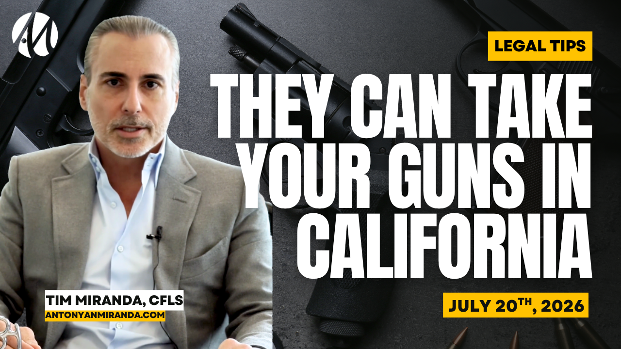 What Happens to Your Guns If a Temporary Restraining Order Is Filed Against You in California?